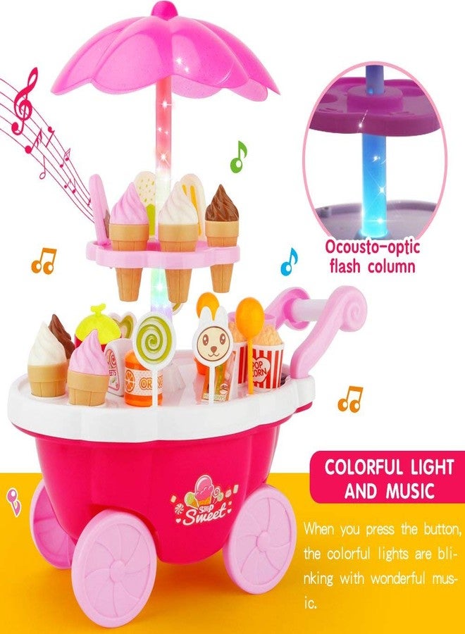 Kitmeer Ice Cream Kitchen Play Cart Kitchen Set Toy with Lights and Music, Small. - Image 4